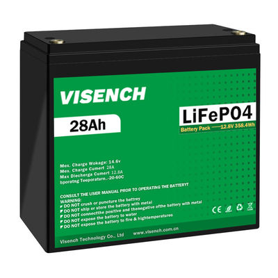 비센치 12.8V 라이프포4 배터리 12V 28Ah 리?? 철 배터리 팩 심 사이클 시간