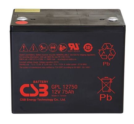 GPL12750 12V 75Ah CSB 배터리 밀폐 된 납산 배터리 장수 충전 배터리 UPS